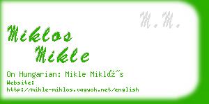 miklos mikle business card